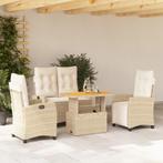 vidaXL 4-delige Tuinset met kussens poly rattan beige, Tuin en Terras, Verzenden, Nieuw, Tuinset