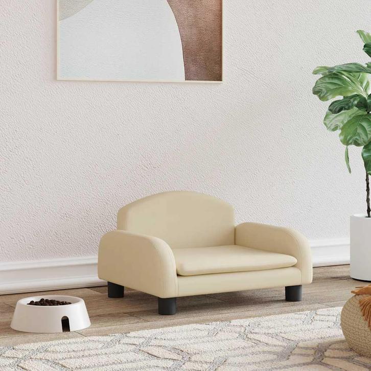 vidaXL Hondenmand 50x40x30 cm stof crèmekleurig, Animaux & Accessoires, Accessoires pour chiens, Envoi