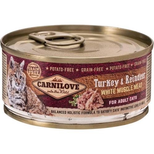 Carnilove - turkey & reindeer 100 gr - nourriture humide, Dieren en Toebehoren, Kattenvoerbakken en Drinkbakken