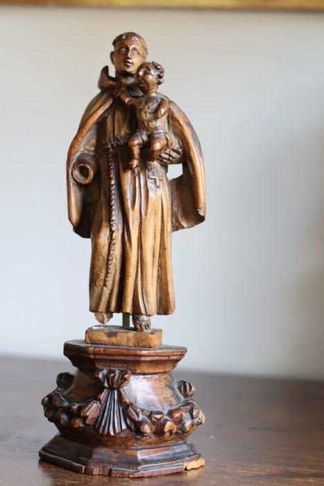 Beeld - Heilige Antonius met Kind - 29 cm - Hout - 1850-1900, Antiek en Kunst, Kunst | Niet-Westerse kunst
