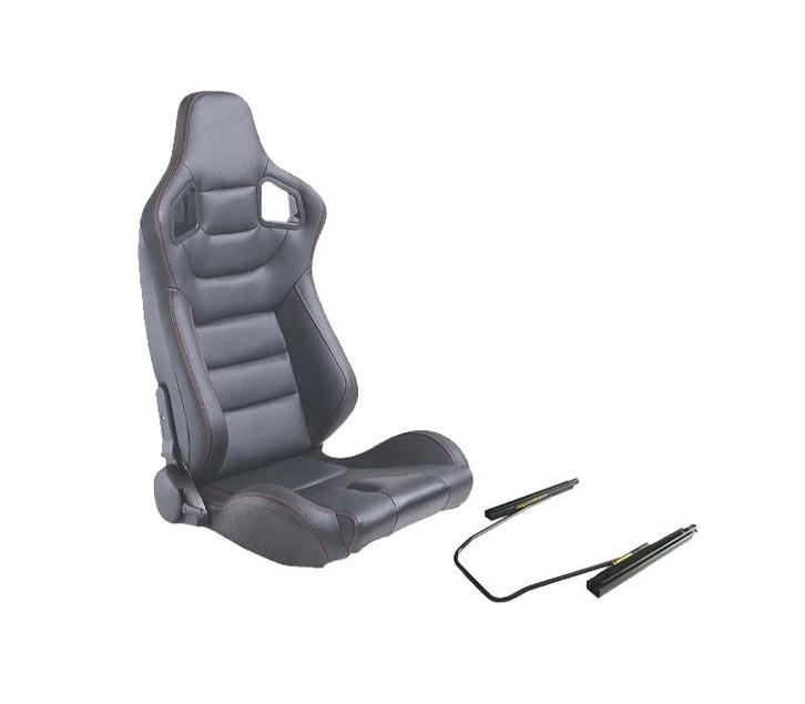 KIT SIÈGE SEMI BAQUET TYPE RS CUIR NOIR COUTURE ROUGE, Auto-onderdelen, Interieur en Bekleding, Verzenden