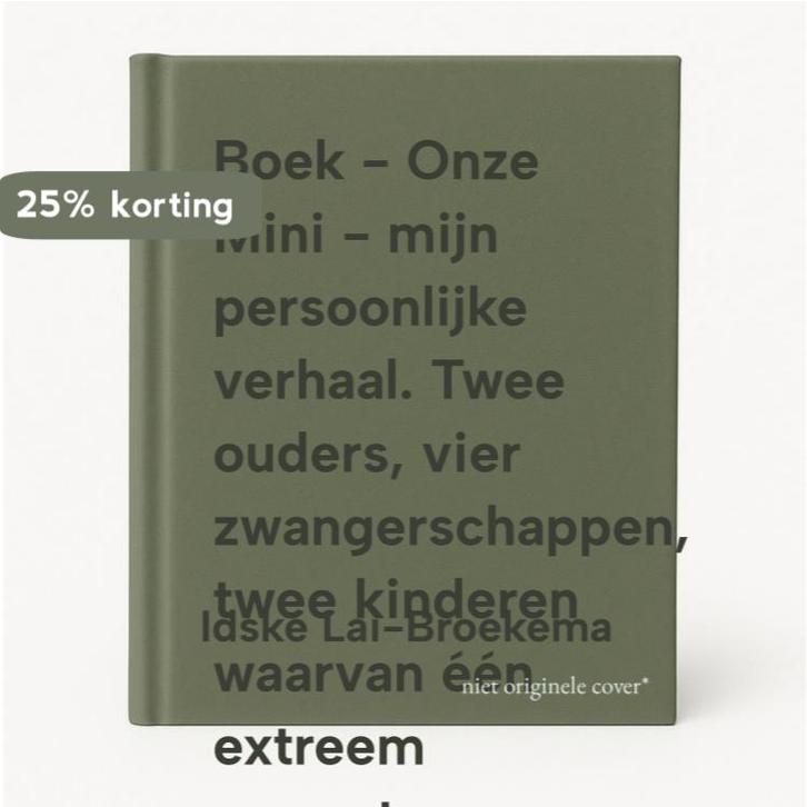 Boek - Onze Mini - mijn persoonlijke verhaal. Twee ouders,, Boeken, Hobby en Vrije tijd, Zo goed als nieuw, Verzenden