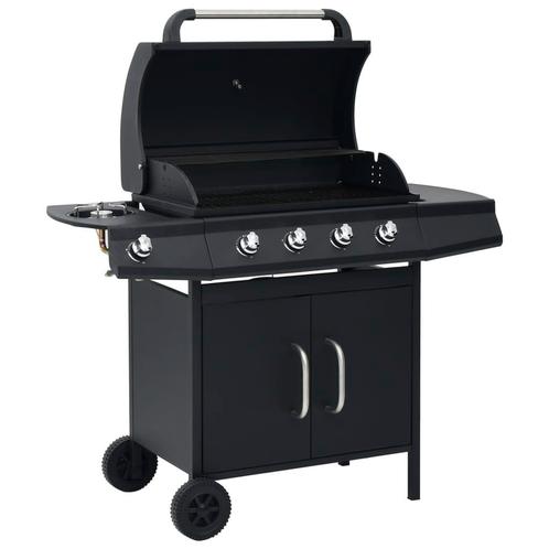vidaXL Gasbarbecue 4+1 kookzone staal zwart, Elektronische apparatuur, Overige elektronische apparatuur, Nieuw, Verzenden