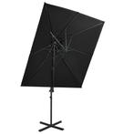 vidaXL Zweefparasol met dubbel dak 250x250 cm zwart, Verzenden, Nieuw