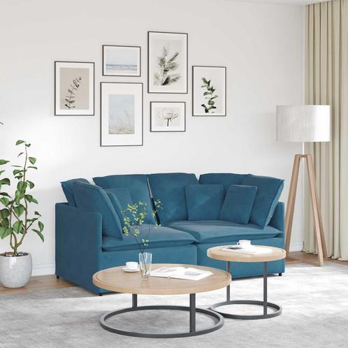 vidaXL Modulaire bank met kussens fluweel blauw, Huis en Inrichting, Zetels | Zetels, Nieuw, Verzenden
