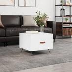 vidaXL Salontafel 50x50x40 cm bewerkt hout hoogglans wit, Verzenden, Nieuw