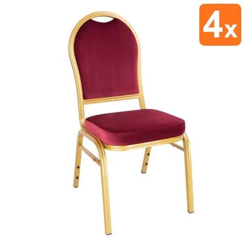 Banketstoelen | REGAL | Textiel/Aluminium | Bordeaux |, Zakelijke goederen, Horeca | Keukenapparatuur, Nieuw in verpakking, Verzenden