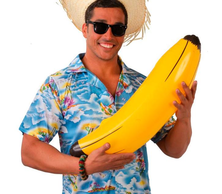 Banaan Opblaasbaar 70cm, Hobby en Vrije tijd, Feestartikelen, Nieuw, Verzenden
