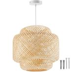 Hanglamp Lignea Lux van bamboe, in boho-stijl, 40W - bruin, Verzenden, Nieuw