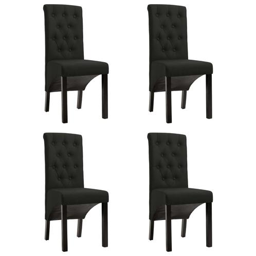 vidaXL Eetkamerstoelen 4 st stof zwart, Huis en Inrichting, Stoelen, Nieuw, Verzenden