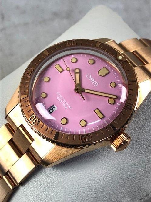 Oris - Divers Sixty-Five Cotton Candy Bronze Automatic - 01, Handtassen en Accessoires, Horloges | Heren