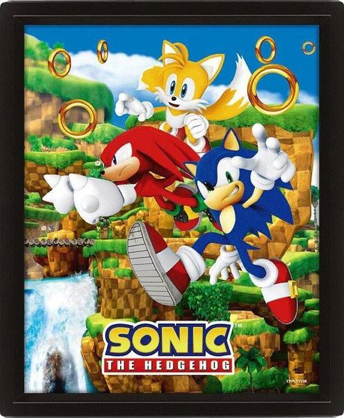 Sonic The Hedgehog 3D Lenticular Poster Catching Rings 26 x, Collections, Cinéma & Télévision, Enlèvement ou Envoi