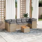 vidaXL 8-delige Loungeset met kussens poly rattan gemengd, Verzenden, Nieuw, Loungeset