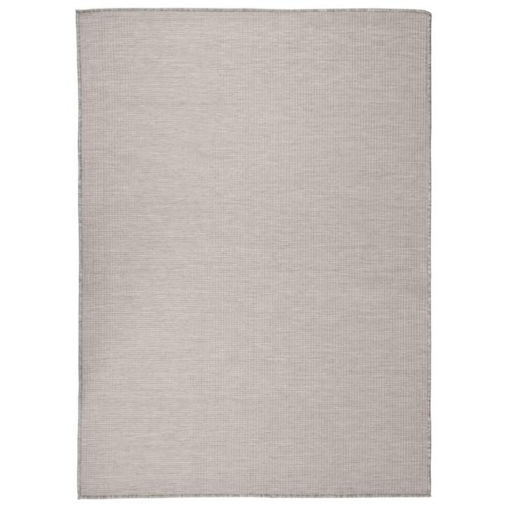 vidaXL Buitenkleed platgeweven 200x280 cm taupe, Huis en Inrichting, Stoffering | Tapijten en Vloerkleden, Nieuw, Verzenden