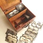 Keystone Stereoscope 1910s with 20 Stereo cards, wooden