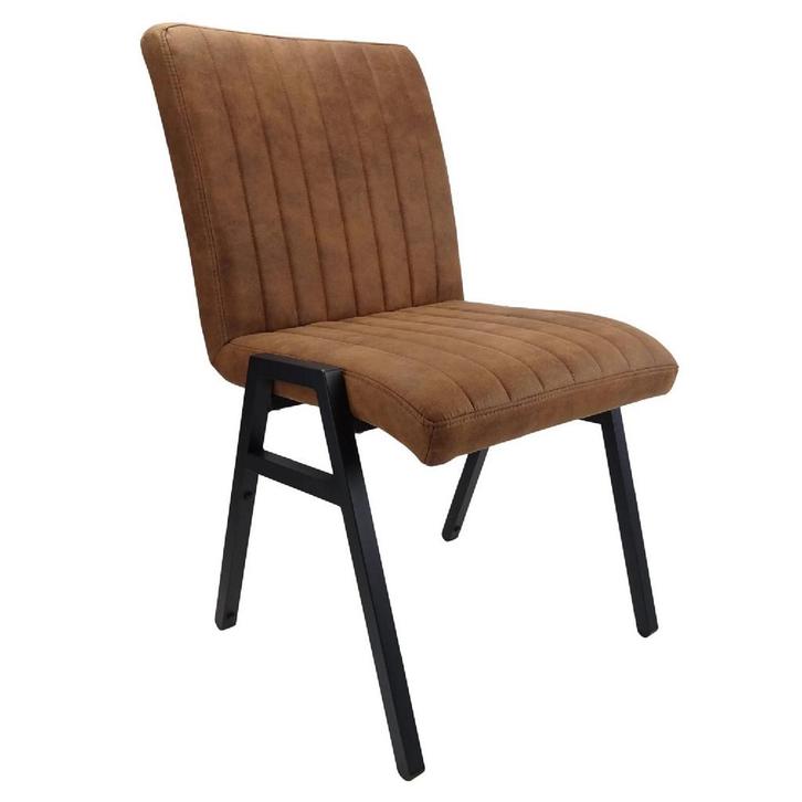 Stoel | Microvezel/Metaal | Cognac | Zwarte Poten | Indoor, Zakelijke goederen, Horeca | Keukenapparatuur, Nieuw in verpakking