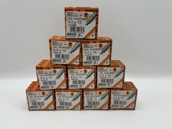 Veiling - Heco schroeven 2000 stuks 4,0x12mm (T15) Verzinkt, Doe-het-zelf en Bouw, IJzerwaren en Bevestigingsmiddelen