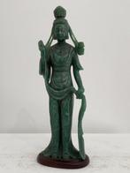 Beeld - Jade - Guanyin in giada verde - China - 19e - 20e, Antiek en Kunst