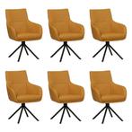 Set van 6 Leren draaibare eetkamerstoelen Fancy - Toledo, Ophalen of Verzenden