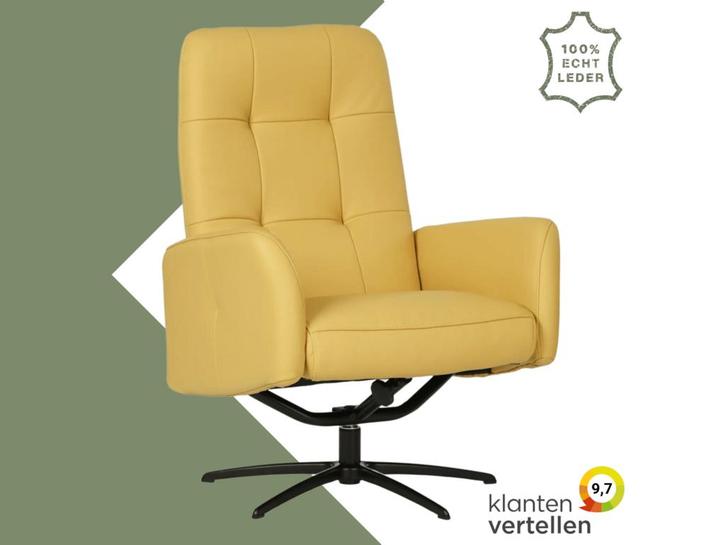 Leren draaifauteuil Pulse, Huis en Inrichting, Fauteuils, 50 tot 75 cm, 75 tot 100 cm, Nieuw, Leer, Ophalen of Verzenden