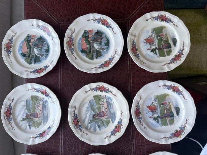 Sarreguemines - Henri loux - Assiette (12) - Faïence, Antiquités & Art, Antiquités | Verre & Cristal