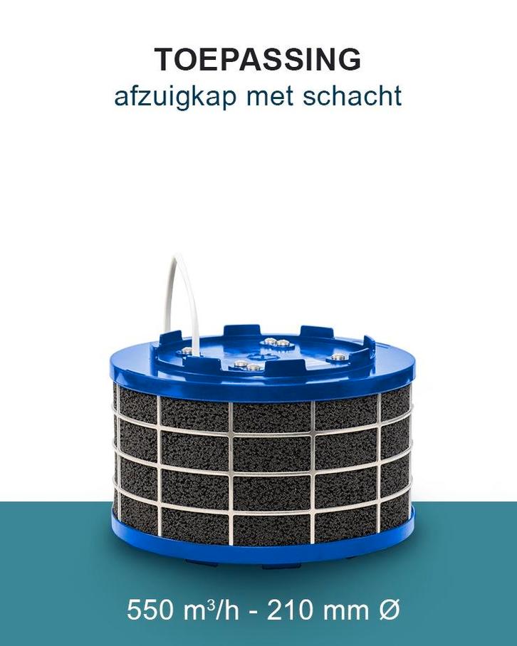 PuriVent SILO plasmafilter voor afzuigkap (schacht 240mm+), Doe-het-zelf en Bouw, Ventilatie en Afzuiging, Nieuw, Verzenden