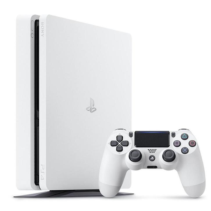Playstation 4 Slim 500GB Glacier White + V2 Controller, Games en Spelcomputers, Spelcomputers | Sony PlayStation 4, Zo goed als nieuw
