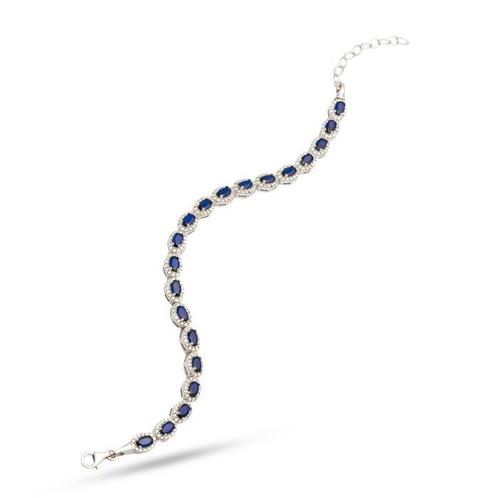 Zonder Minimumprijs - Armband Zilver Saffier - met de, Handtassen en Accessoires, Armbanden