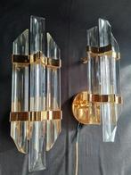 Wandlamp (2) - Kristal, Metaal - Stijl Paolo Venini, Huis en Inrichting, Nieuw