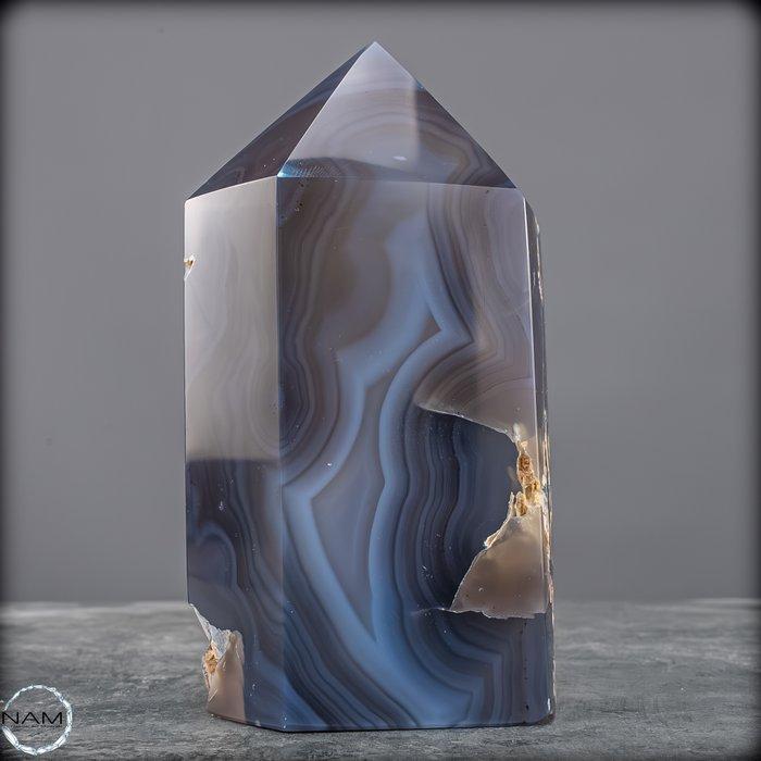 Achat-obelisk met druse en chalcedoon – kracht, structuur en, Antiek en Kunst, Curiosa en Brocante