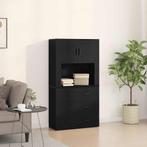 vidaXL Hoge Kast met lade Zwart eiken 80 x 33 x 150 cm, Huis en Inrichting, Kasten | Dressoirs, Verzenden, Nieuw