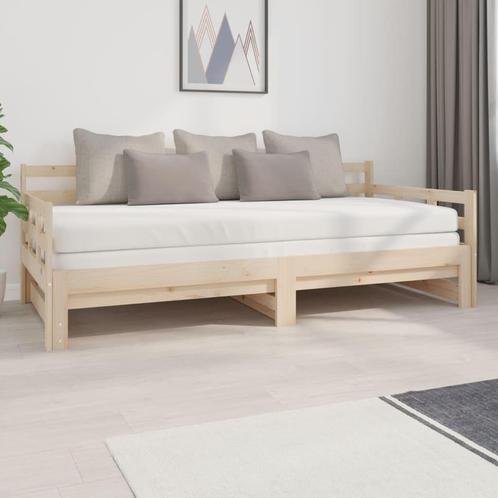vidaXL Slaapbank uitschuifbaar massief grenenhout 2x(90x200), Huis en Inrichting, Slaapkamer | Bedden, Nieuw, Verzenden
