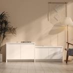 vidaXL Tv-meubel 146,5x35x50 cm bewerkt hout wit, Nieuw, Verzenden