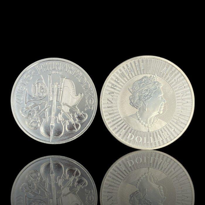Oostenrijk, Australië. Silver .999 1 oz - 1 Dollar -, Postzegels en Munten, Edelmetalen en Baren