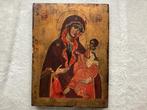 Icoon - Moeder Gods - Hout - Handgeschilderd - 20 x 27 cm