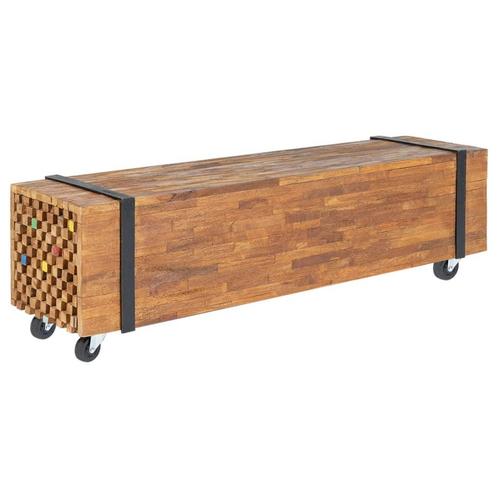 vidaXL Tv-meubel 110x30x32,5 cm massief teakhout, Huis en Inrichting, Kasten |Televisiemeubels, Nieuw, Verzenden