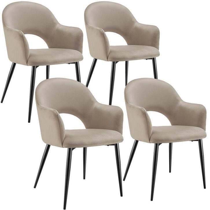 tectake Eetkamerstoel Sachel, fluweellook, gestoffeerd, 120, Huis en Inrichting, Stoelen, Verzenden