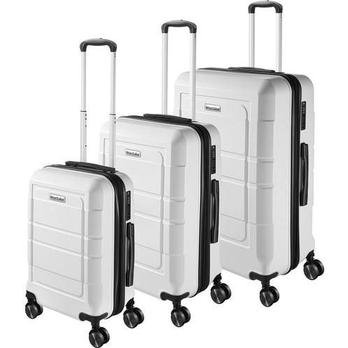 tectake Kofferset Brice 3-delig, TSA-slot - wit, Handtassen en Accessoires, Uiterlijk | Cosmetica en Make-up, Verzenden