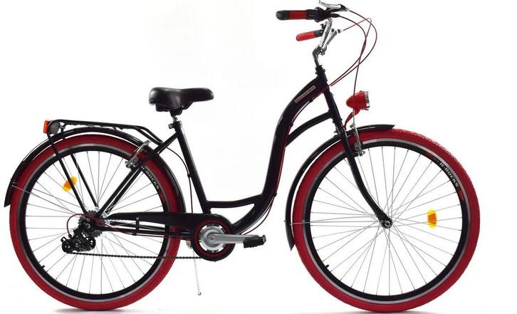 Meisjesfiets - 26 inch - met 7 versnellingen - zwart rood, Fietsen en Brommers, Fietsen | Meisjes, Nieuw, Ophalen of Verzenden