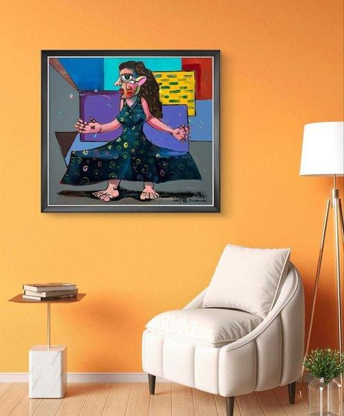 Andrzej Gudaski - Dancing woman XL, Antiek en Kunst, Kunst | Schilderijen | Modern