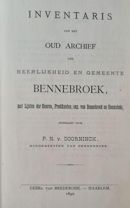 A J Enschede, P N van Doorninck, - Kennemerland; Inventaris, Antiek en Kunst, Antiek | Boeken en Manuscripten