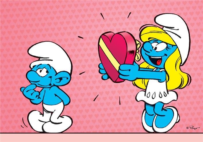 De Smurfen Smurfin met Hart Postkaart, Verzamelen, Stripfiguren, Ophalen of Verzenden