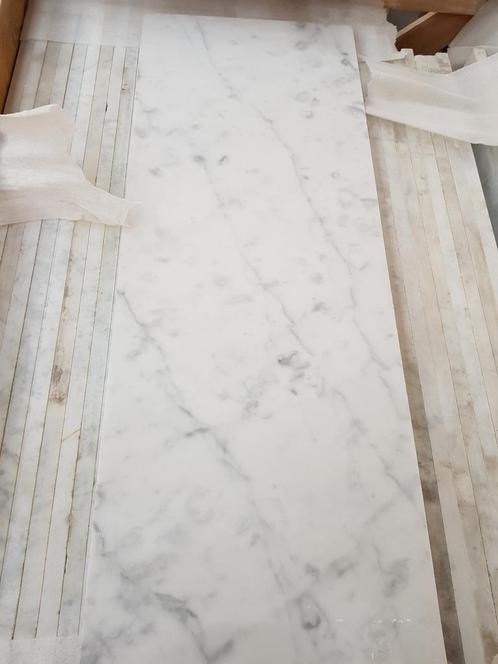 Dallage marbre Carrare bandes 30x2 cm 32m² liquidation stock, Doe-het-zelf en Bouw, Tegels, Ophalen