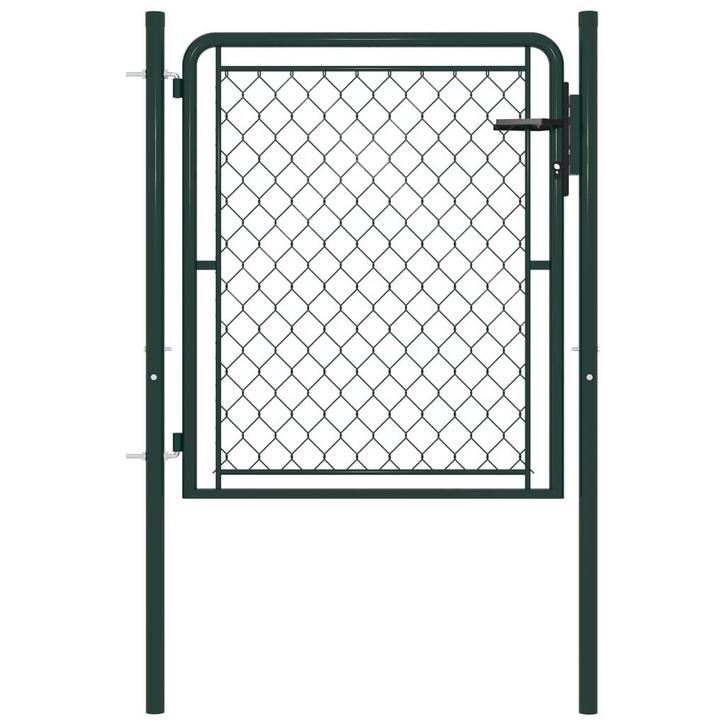 vidaXL Poort 100x75 cm staal groen, Tuin en Terras, Tuinpoorten, Nieuw, Verzenden