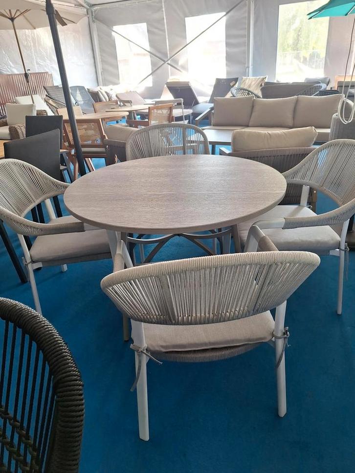 Tuinset 4 pers - Ronde tafel - 4 losse stoelen, Tuin en Terras, Tuinsets en Loungesets, Nieuw, Ophalen of Verzenden