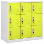 vidaXL Lockerkast 90x45x92,5 cm staal lichtgrijs en groen, Huis en Inrichting, Verzenden, Nieuw