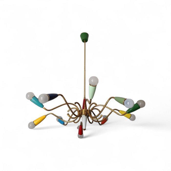 Lampe - Laiton, Bakélite - Lustre araignée, Antiquités & Art, Antiquités | Éclairage