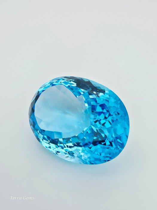 Blauw Topaas - 57.90 ct - Antwerp Laboratory for Gemstone, Handtassen en Accessoires, Edelstenen
