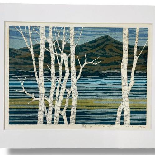 Lake B [ B] editie: 157/200 - houtsnede - Fujita Fumio, Antiek en Kunst, Antiek | Overige Antiek