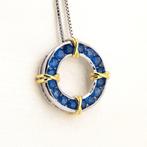 Zonder Minimumprijs - Halsketting Verguld Saffier - 18kt, Nieuw